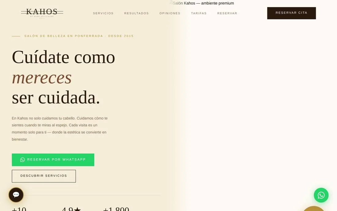 Demo web de peluquería KAHOS